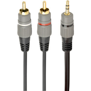 Cablu audio Gembird Jack 3.5 mm Male - 2x RCA Male, 1.5m, negru-gri