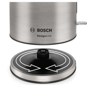 Bosch DesignLine TWK5P480, 1.7L, 2400W, Argintiu-negru