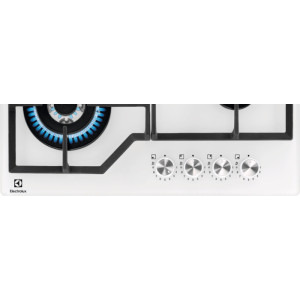Electrolux KGG64362W, Gaz, 4 arzatoare, Arzator Wok, Aprindere electrica integrata, Gratare fonta, 60 cm, Alb