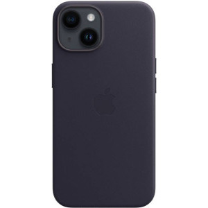 Apple Protectie pentru spate, material piele, cu MagSafe pentru iPhone 14 Plus, culoare Ink