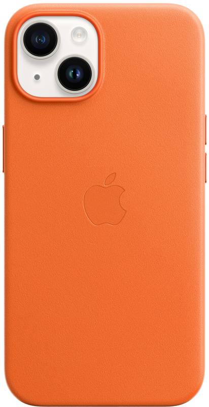 Apple Protectie pentru spate, material piele, cu MagSafe pentru iPhone 14 Plus, culoare Orange