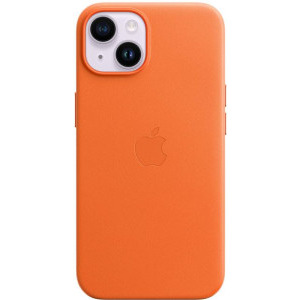 Apple Protectie pentru spate, material piele, cu MagSafe pentru iPhone 14 Plus, culoare Orange