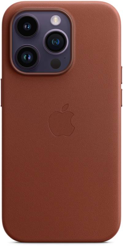 Apple Protectie pentru spate, material piele, cu MagSafe pentru iPhone 14 Pro, culoare Umber