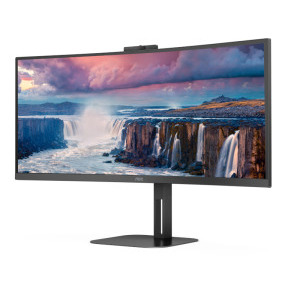 AOC CU34V5CW/BK 34 inch UWQHD VA 1 ms 100 Hz Webcam USB-C FreeSync