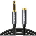 Cablu audio Ugreen AV118, Jack 3.5 mm Male - Jack 3.5 mm Female, 1m, negru-gri