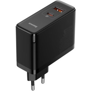 Baseus GaN5 Pro, 1x USB, 1x USB-C, Quick Charge 100W, Black