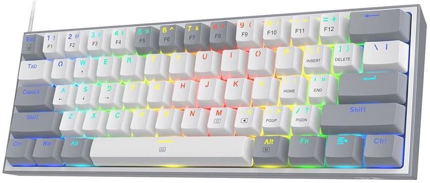 Tastatura Gaming Redragon Fizz Pro RGB White Grey Mecanica Red Switch