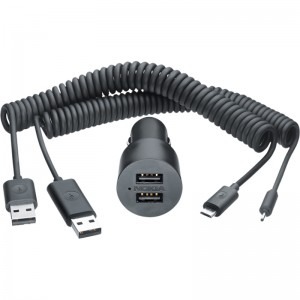 Nokia Auto DC-20 Universal - Cablu microUSB inclus, 2x USB