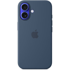Apple Protectie pentru spate, material silicon, cu MagSafe pentru iPhone 16, culoare Denim