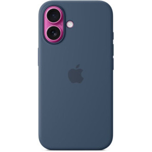 Apple Protectie pentru spate, material silicon, cu MagSafe pentru iPhone 16, culoare Denim