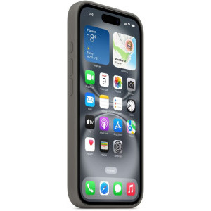 Apple Protectie pentru spate, material silicon, cu MagSafe pentru iPhone 16, culoare Stone Gray