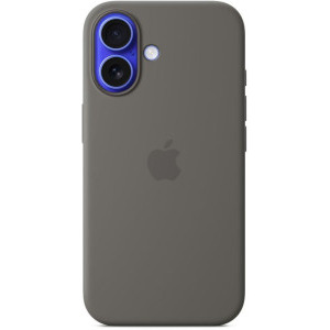 Apple Protectie pentru spate, material silicon, cu MagSafe pentru iPhone 16, culoare Stone Gray