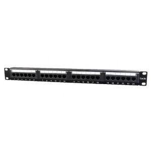 Accesoriu retea Gembird Patch panel 19 inch 24 Port CAT5e rear cable management Black