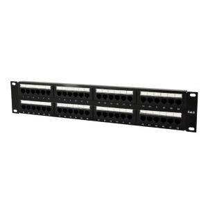 Accesoriu retea Gembird Patch panel 19 inch 48 Port CAT6 rear cable management Black
