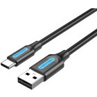 Cablu de date / adaptor Vention USB Male la USB-C Male, 0.5 m, Black, amperaj maxim suportat 3A