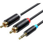 Cablu audio Vention 1x Jack 3.5 mm Male - 2x RCA Male, 1m, negru