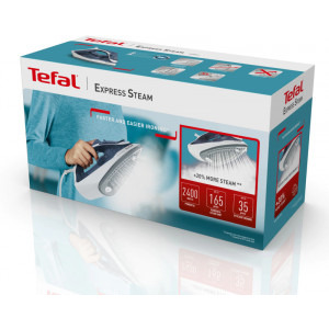 Tefal Fier de calcat Express Steam FV2837E0, 2400W, 35g/min, Alb/Albastru