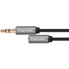 Cablu audio Kruger&Matz Jack 3.5 mm Male - Jack 3.5 mm Female, 1.8m, negru
