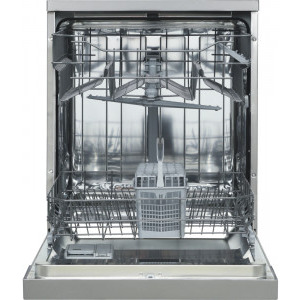 Heinner HDW-FS6006DSE++, 12 seturi, 6 programe, Clasa E, Half Load, AquaStop, 60 cm, Argintiu