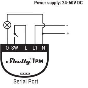 Shelly 1PM inteligent pentru automatizari, Wi-Fi, 16 A, Control aplicatie, Control vocal