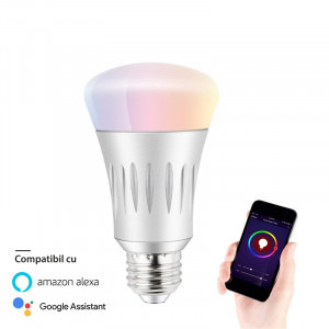 Red Sun Bec inteligent LED RGB RS-SLD02-E27, wifi, control de pe aplicatie mobila