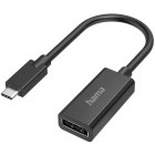 Adaptor Hama 1x USB-C Male - 1x DisplayPort Female, Negru