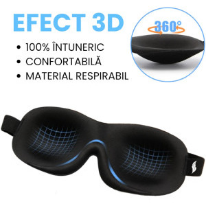 Suporto Perna ortopedica cervicala pentru dormit, din spuma cu memorie + Masca de dormit 3D