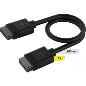 Accesoriu ventilatoare / radiatoare Corsair Cablul iCUE LINK 200mm Black, 2 buc