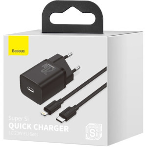 Baseus Super Si TZCCSUP-B01, Quick Charge 20W, Black, cablu USB-C inclus