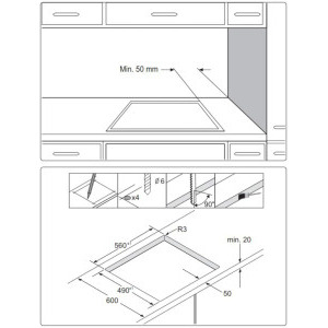 Samsung C61R2AAST, Vitroceramica, 4 zone de gatit, Display LED, Smart Touch, Rama inox, Sticla neagra