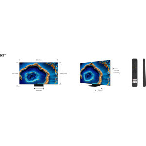TCL Smart TV QLED Mini LED 85C805 Seria C805 215cm gri-negru 4K UHD HDR