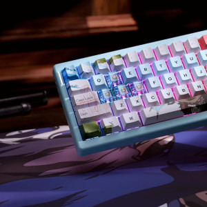 QwertyKey 61 Pro Western RGB Blue Tactil Prelubrifiat V2 Switch Mecanica