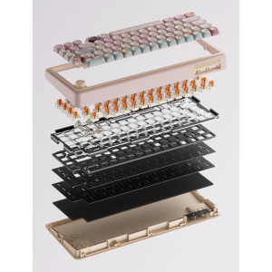 QwertyKey 65 Pro Bliss RGB Pink Tactil Prelubrifiat V2 Switch Mecanica