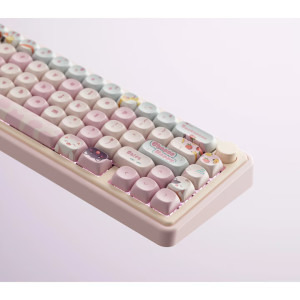 QwertyKey 65 Pro Bliss RGB Pink Tactil Prelubrifiat V2 Switch Mecanica