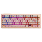 Tastatura Gaming QwertyKey 65 Pro Bliss RGB Pink Tactil Prelubrifiat V2 Switch Mecanica