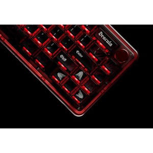 QwertyKey 65 Pro Dracula RGB Red Liniar Prelubrifiat V2 Switch Mecanica