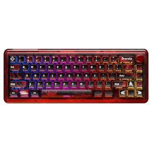 QwertyKey 65 Pro Dracula RGB Red Tactil Prelubrifiat V2 Switch Mecanica
