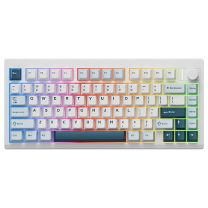 QwertyKey 75 Pro V2 RGB White Tactil Prelubrifiat V2 Switch Mecanica