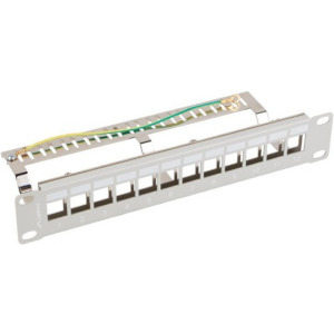 Lanberg Patch panel 10 inch 12 Porturi 1U FTP Blank, Gri PPKS-9212-S