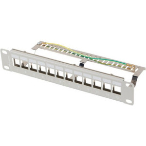 Lanberg Patch panel 10 inch 12 Porturi 1U FTP Blank, Gri PPKS-9212-S
