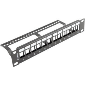 Lanberg Patch panel 10 inch 12 Porturi 1U Blank, Negru PPKS-9112-B