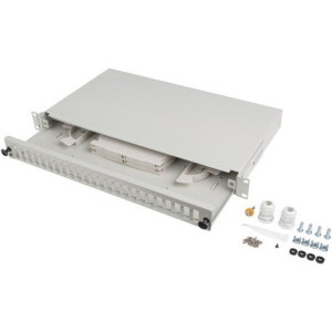 Lanberg Patch panel 19 inch 24 Porturi 1U Fiber SC Duplex/LC Quad, Gri FOP1-24SD-LQS
