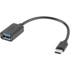 Adaptor Lanberg AD-OTG-UC-01 1x USB-C Male - 1x USB 2.0 tip A Female, 15 cm, negru