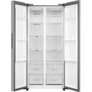 Heinner HSBS-M460NFINVXE++, 460 L, Clasa E, No Frost, Inverter, Control electronic, 177 cm, Inox