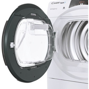 Candy ROE H10A2TCEX-S, Pompa de caldura, 10 kg, Clasa A++, Easy Case, Dry Sensor, Easy Iron, Alb