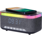 Incarcator wireless Gembird Ceas digital cu Boxa si Alimentator Wireless, 2 x 5W, RGB, Negru-Gri