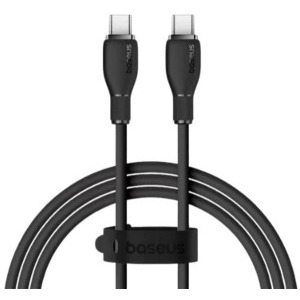 Cablu de date / adaptor Baseus Pudding, USB-C Male la USB-C Male, 100 W, 1.5 m, Black