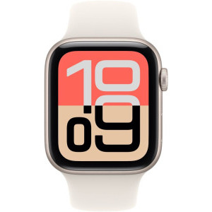 Apple Watch SE 3 (2025), Cellular, GPS, 40mm Aluminium Starlight cu Starlight Sport Band - M/L