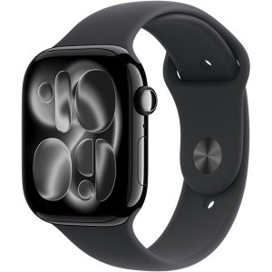 SmartWatch Apple Watch Series 11, GPS, 42mm Carcasa Aluminium Jet Black, Black Sport Band - S/M