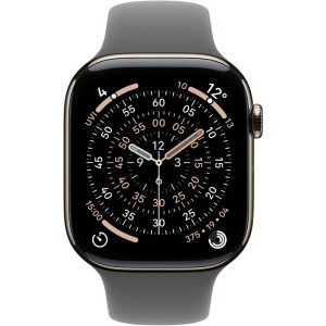 Apple Watch Series 11, Cellular, GPS, 42mm Carcasa Natural Titanium, Stone Grey Sport Band - S/M